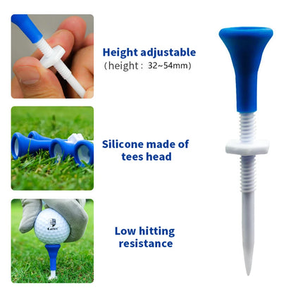 Blue Adjustable Golf Tees 5pcs